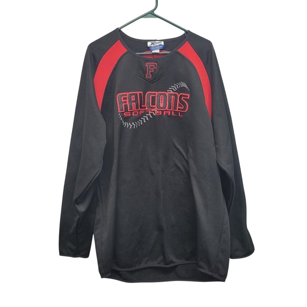 XGrain Mens 2X 100% Polyester Falcons Softball Long Sleeve Crew Neck Jersey